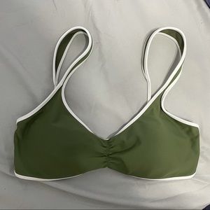 Aerie olive scoopneck bikini top